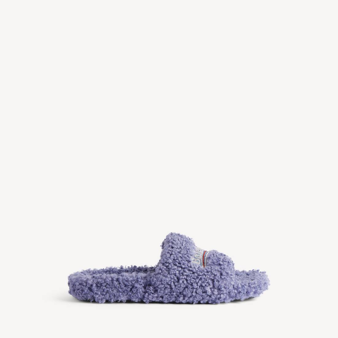 Mule abierta de pelo para mujer en hortensia/cristal/rojo