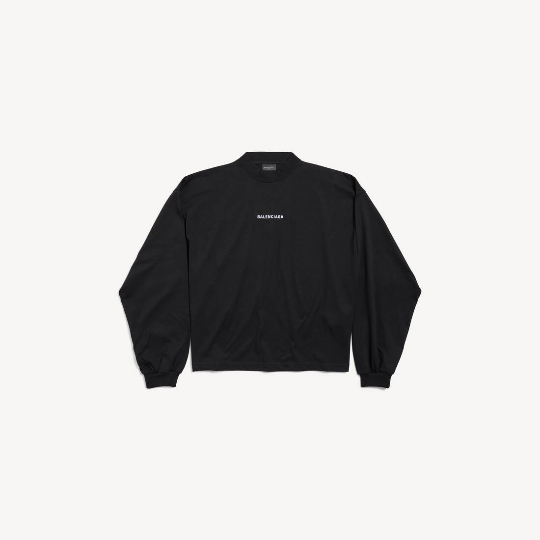 Camiseta de manga larga corta trasera de mujer de Balenciaga en negro/blanco