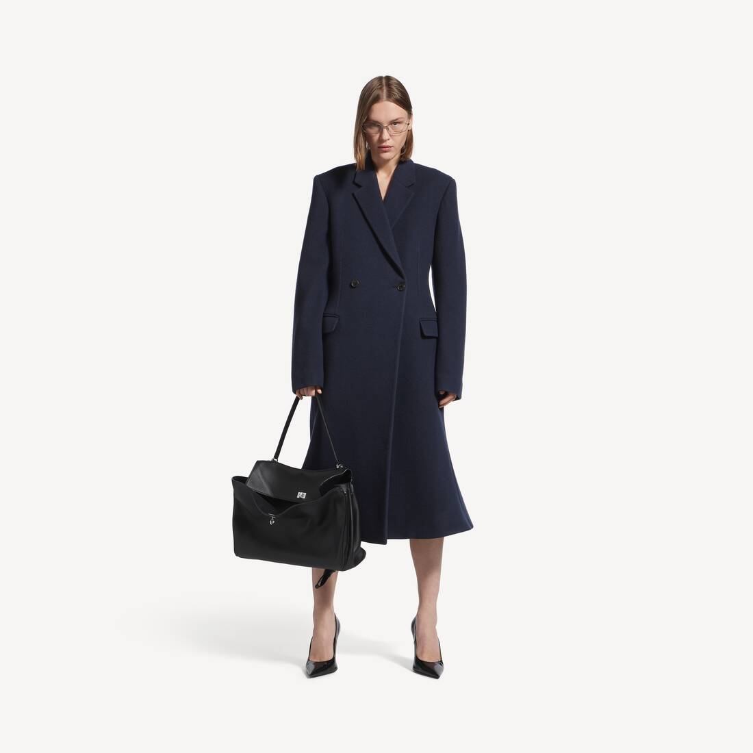 Chaqueta Midi Godet para Mujer en Azul Corporativo