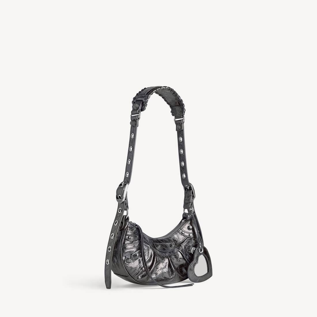 Bolso de hombro Le Cagole para mujer XS en gris oscuro