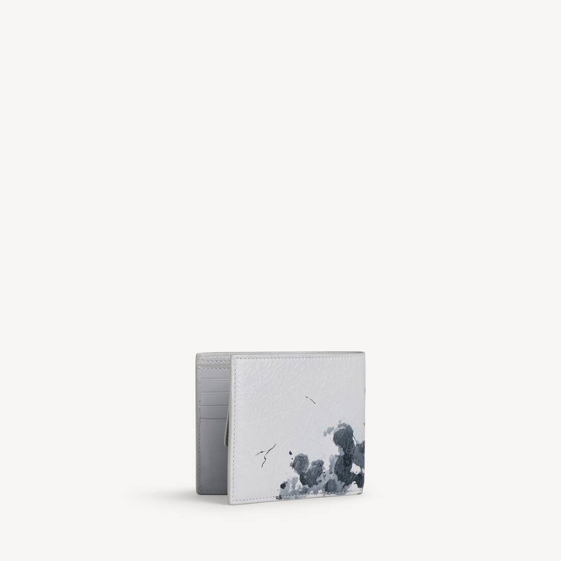 Billetera de Monedas Cuadrada Plegable para Hombre en Gris Claro