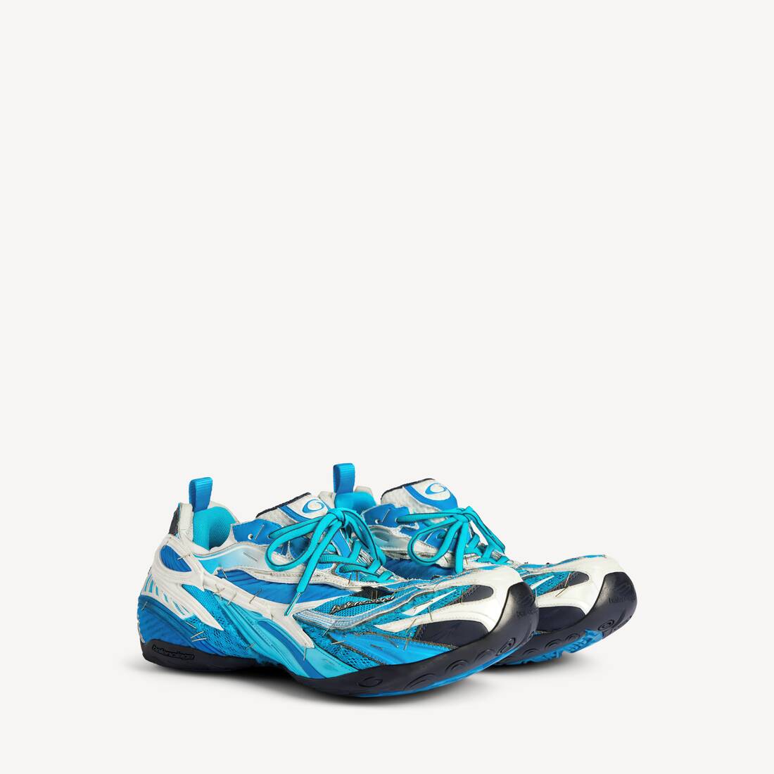 Zapatilla sin suela para hombre en azul/blanco/plateado