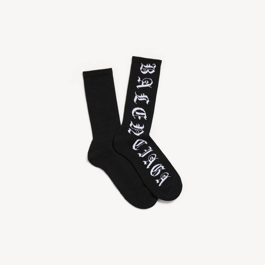 Calcetines para Hombres de Letra Negra Todo Terreno en Negro/Blanco