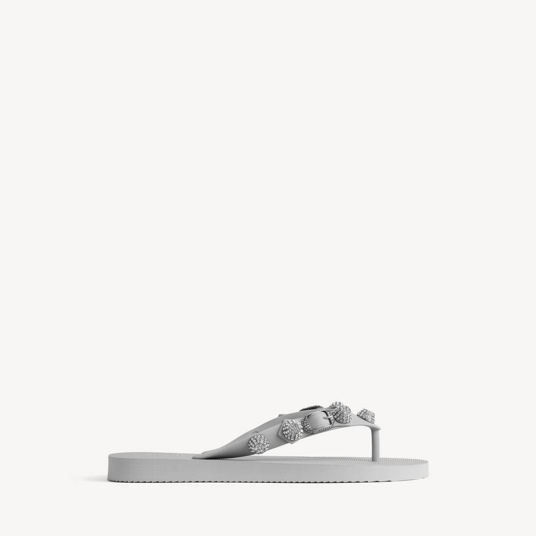 Sandalia de tiras para mujer Cagole en gris Balenciaga/cristal