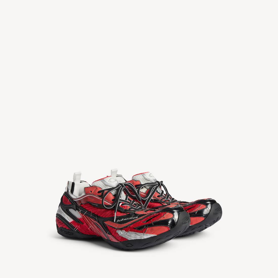 Zapatilla sin suela para hombre en rojo/negro/blanco/plateado