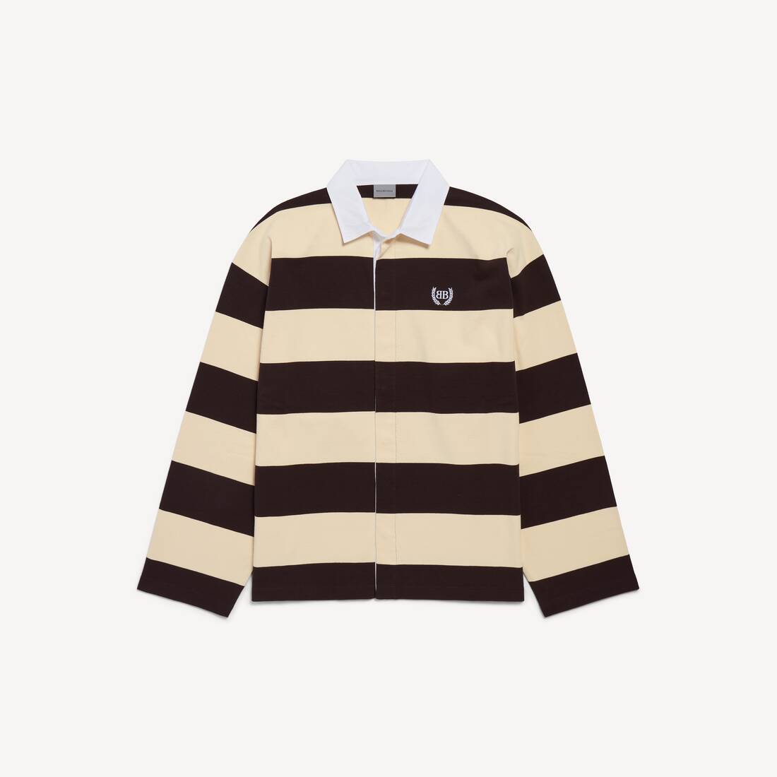 Camiseta de hombre en marrón oscuro/beige