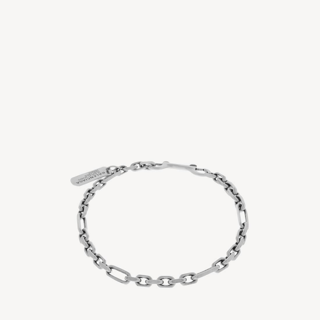 Collar de carabiner con etiquetas para mujer en plata antigua