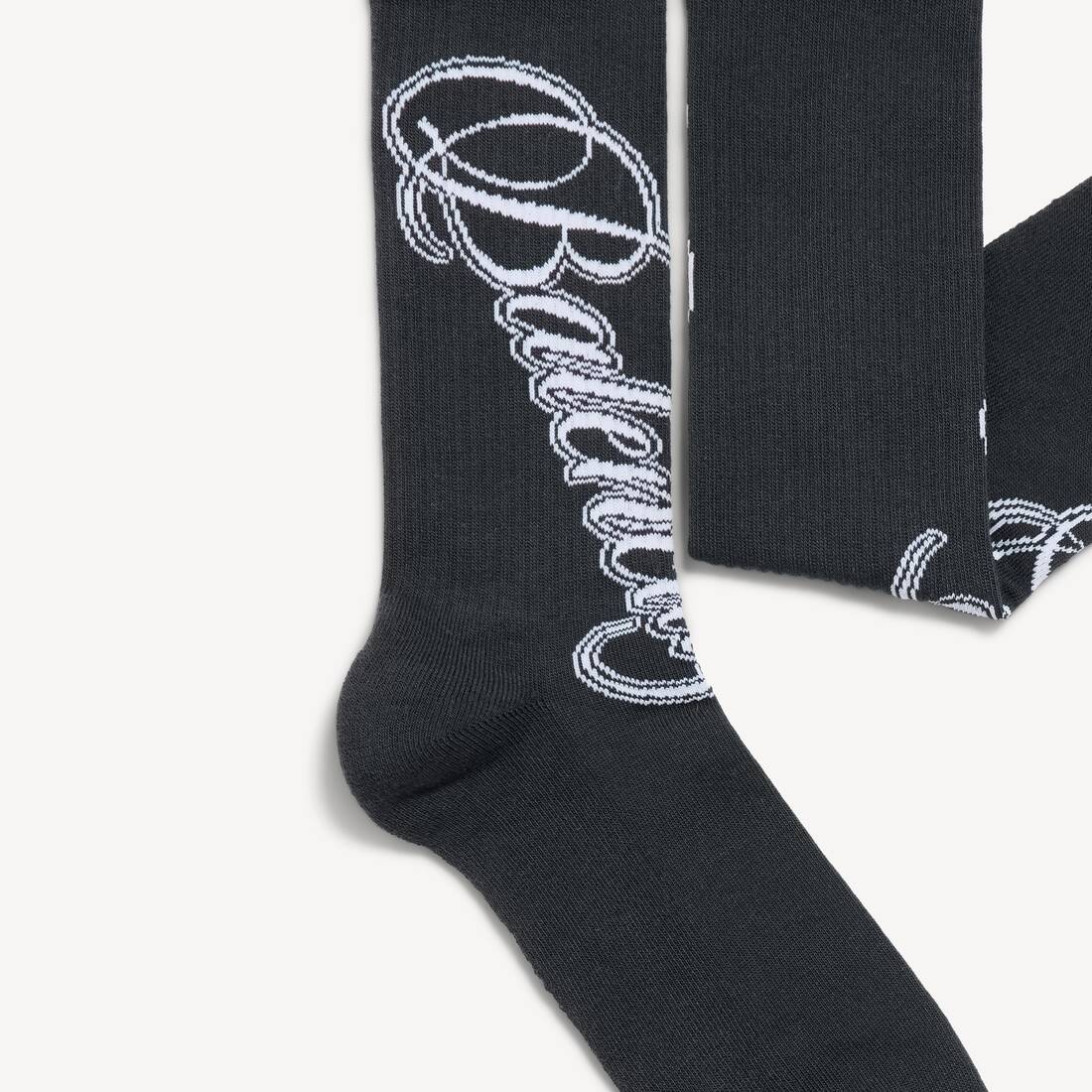 Calcetines de corte cursivo para hombre en negro/blanco