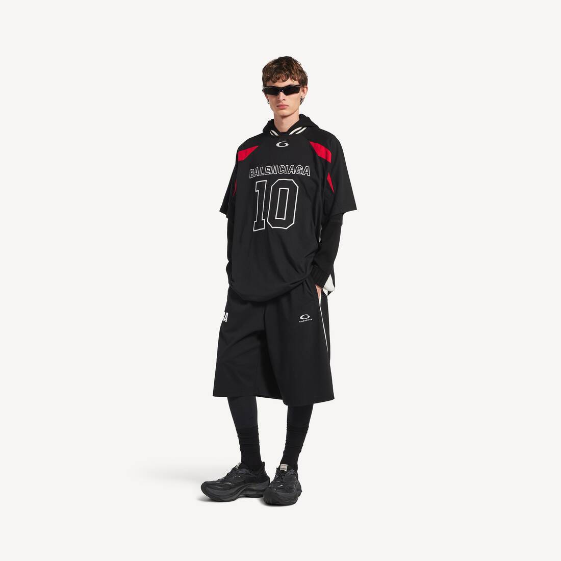 Pantalones cortos de chándal Balenciaga para hombre | Colaboración NBA en negro/blanco