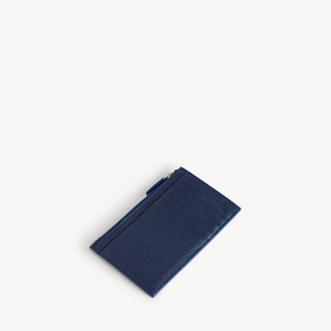 Portamonedas y tarjetas largo para hombre grande en azul marino/carmesí