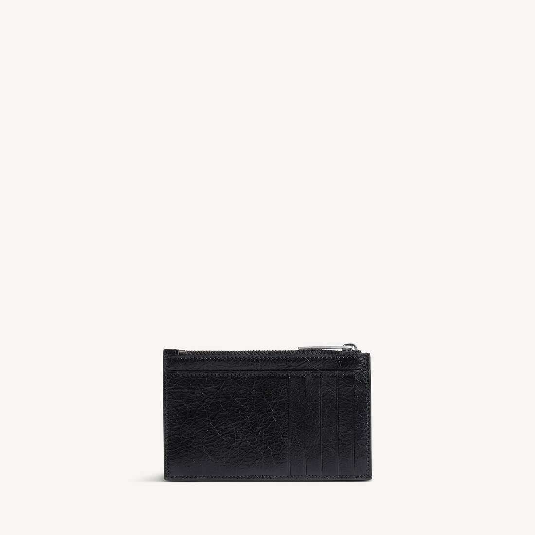 Portamonedas y tarjetas largo para hombre en negro