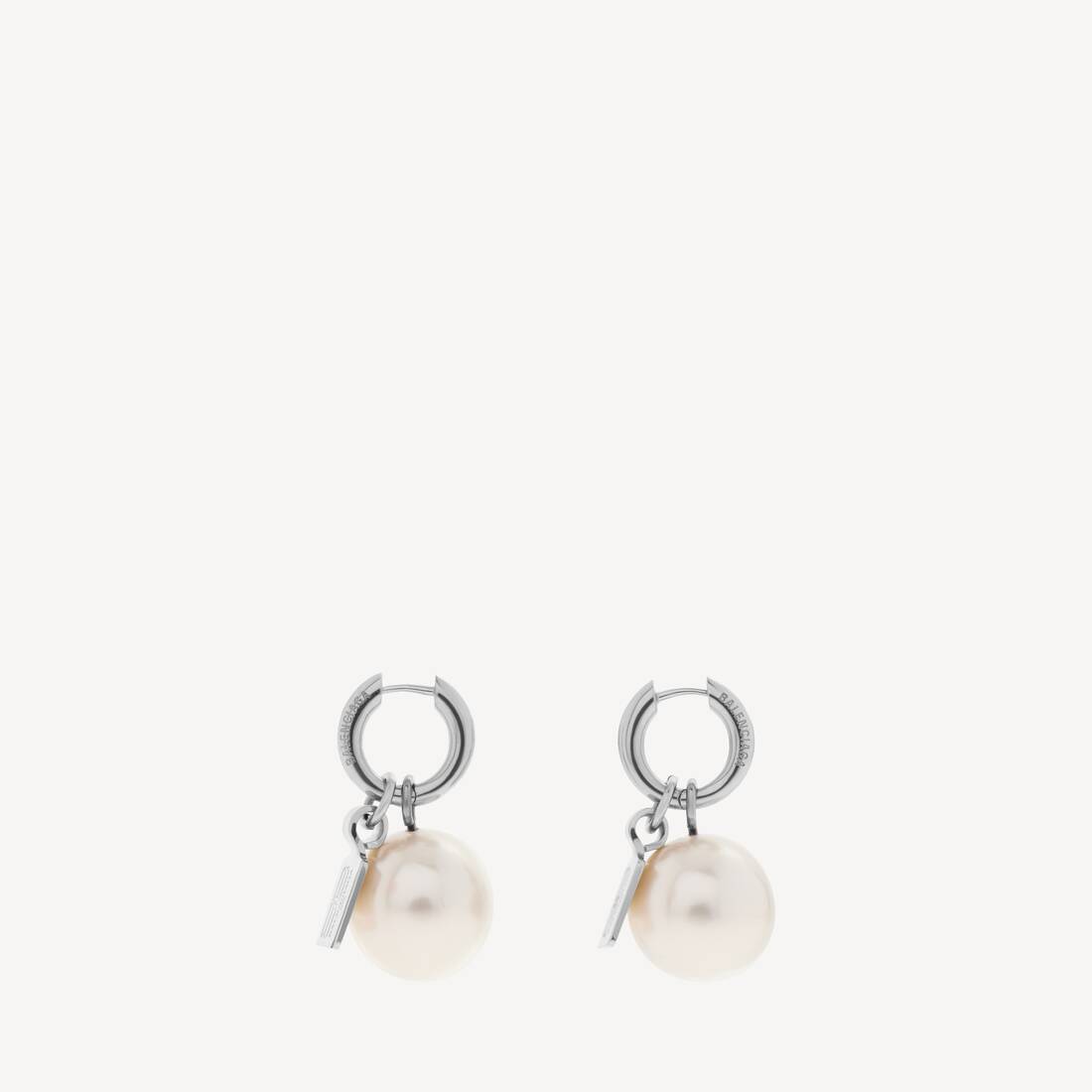 Aretes de Perla para Mujer en Plata Brillante/Blanco