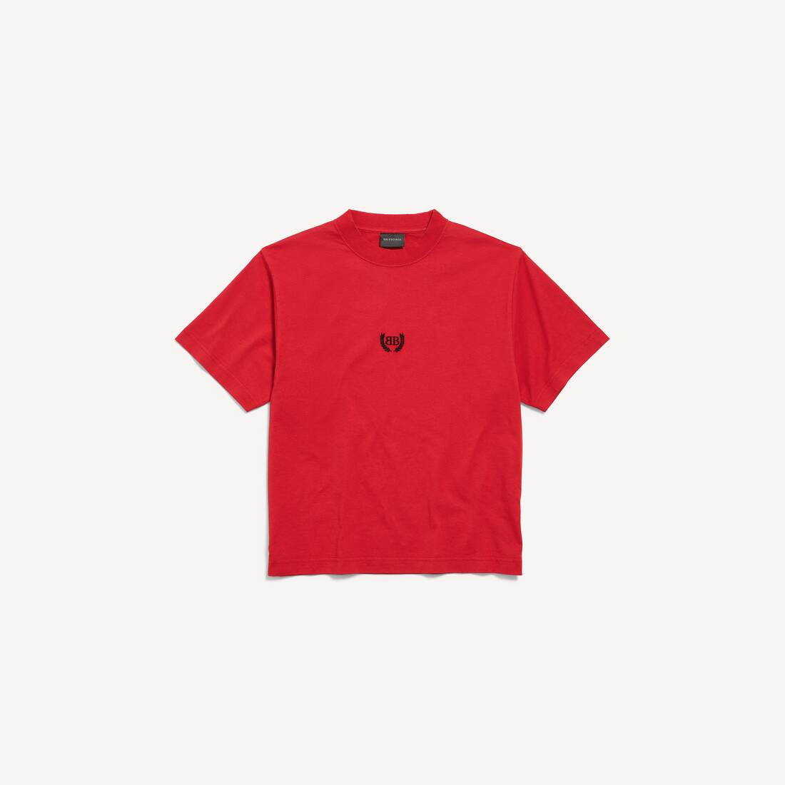 Camiseta clásica Laurel para mujer de corte medio en rojo/negro