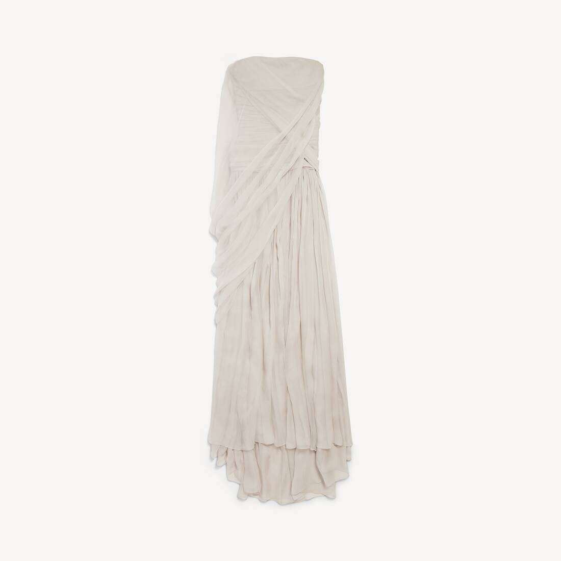 Vestido tipo bustier con vuelo para mujer en beige claro