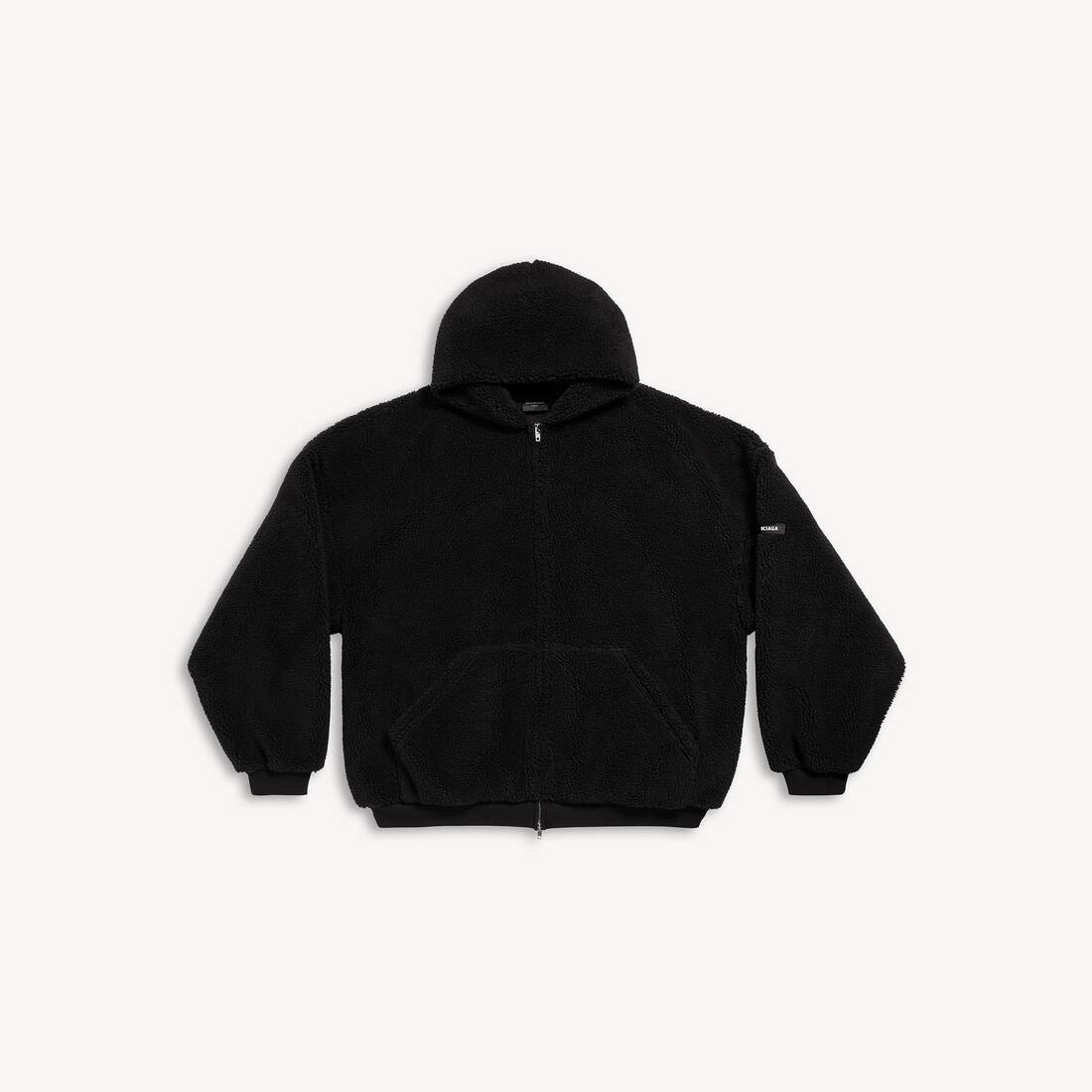 Sudadera con capucha de exterior con cremallera oversize en negro