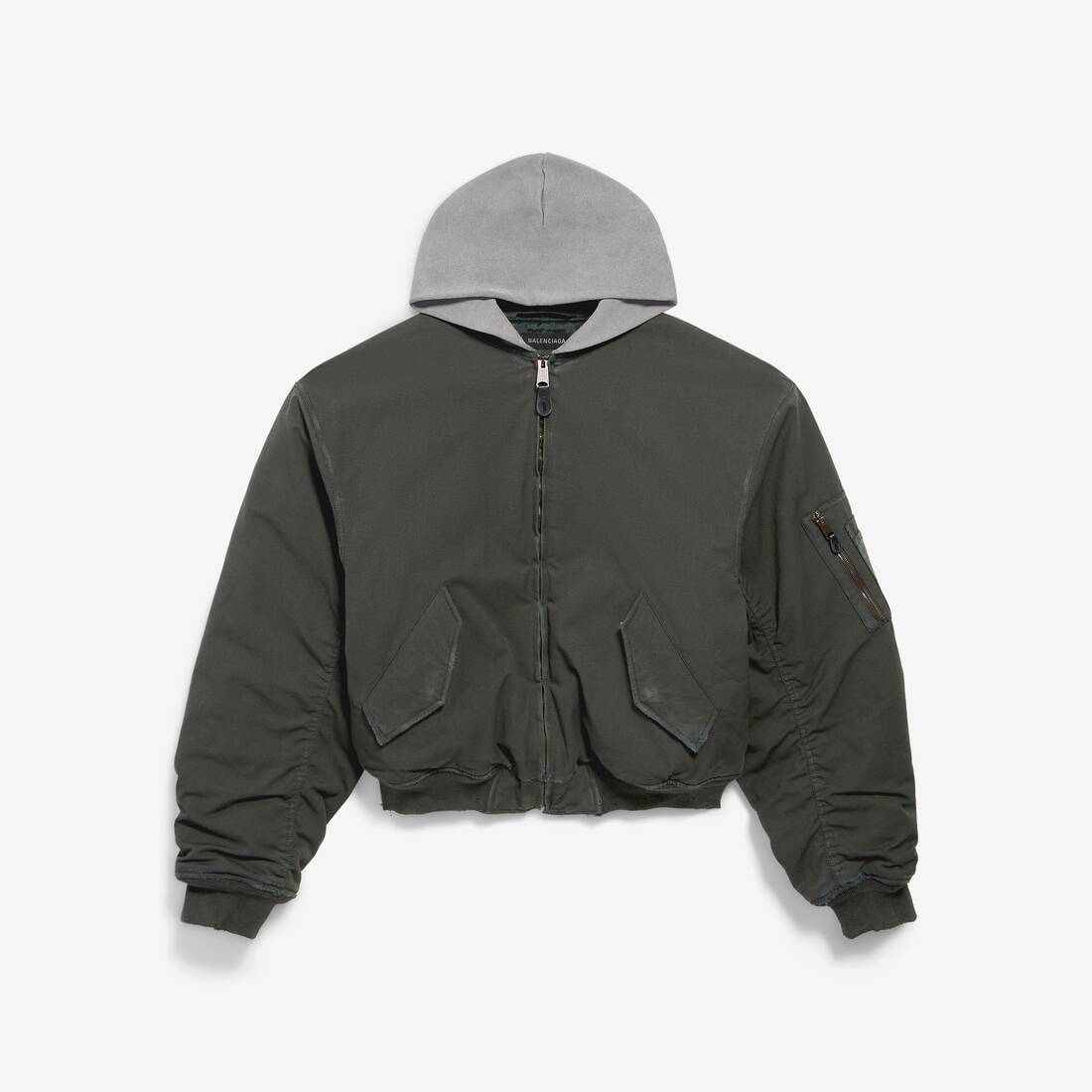 Chaqueta de bombardero estándar con capucha para hombre en grafito