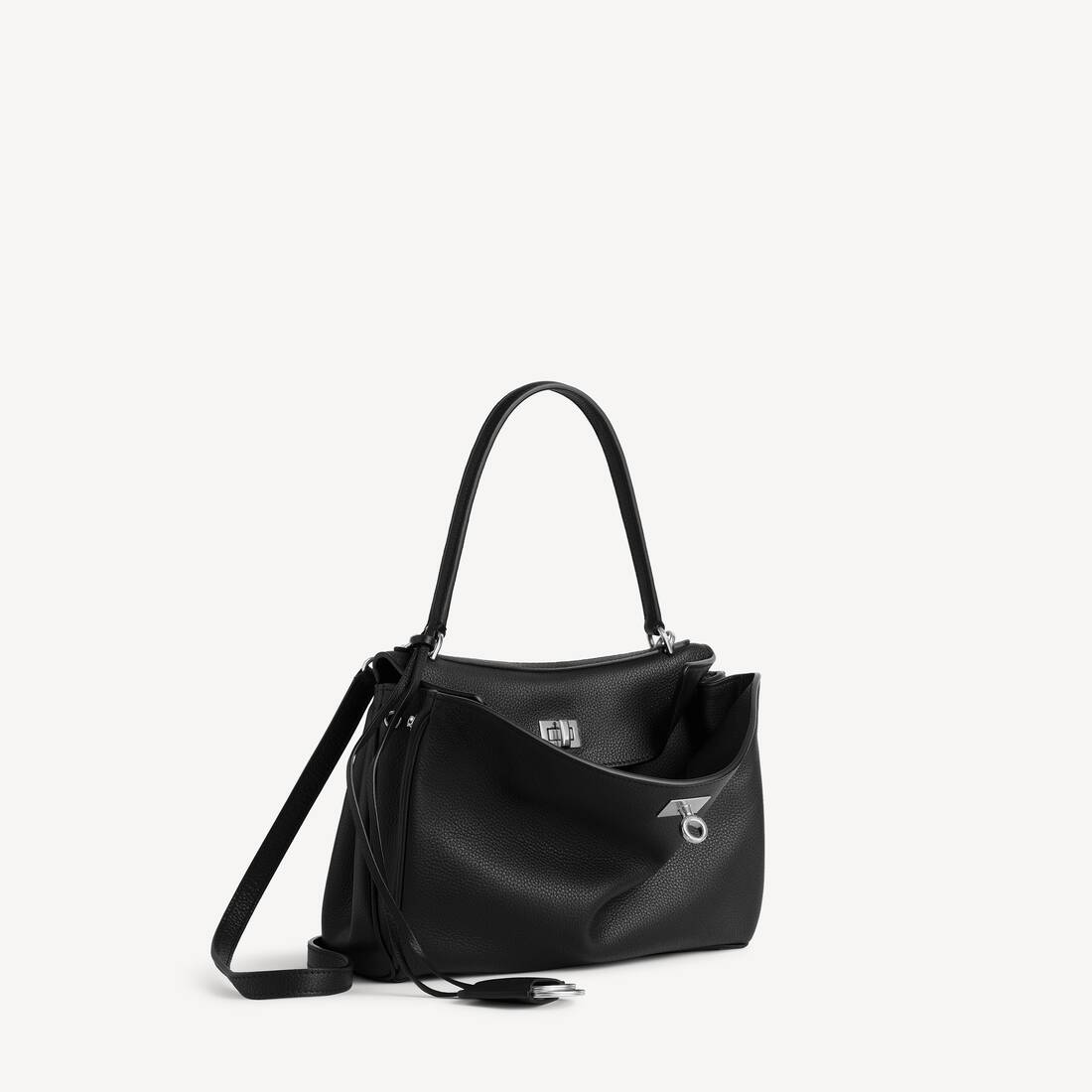 Bolso de Mujer Rodeo Pequeño en Cuero de Ternera Graneado Negro