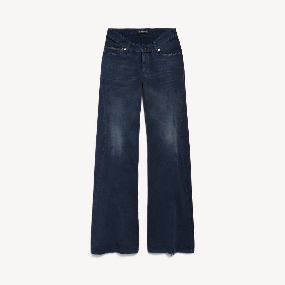 Pantalones de cintura curva para mujer en azul marino/azul oscuro sucio