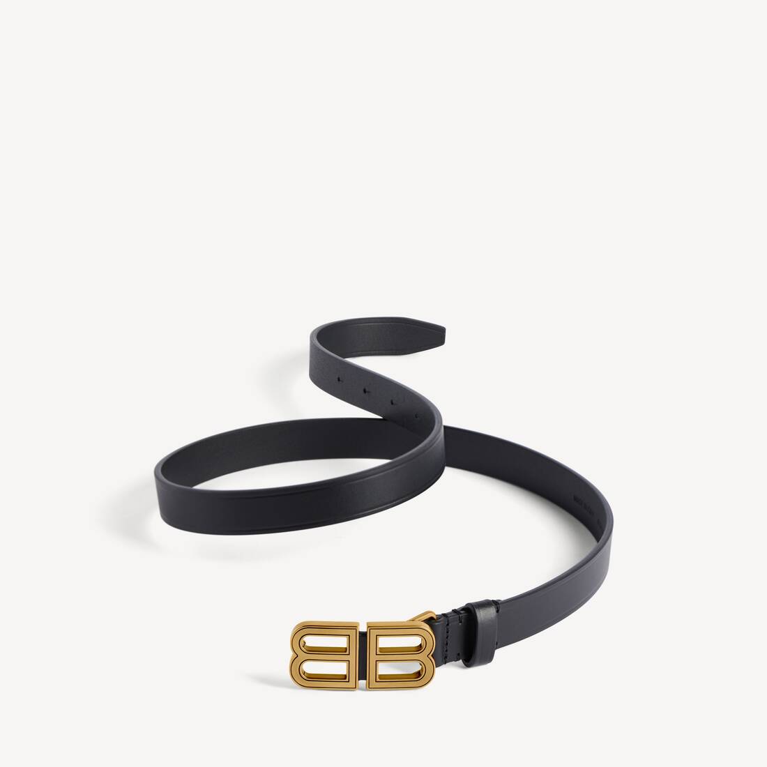 Cinturón Delgado de Forma de Arete para Mujer en Negro