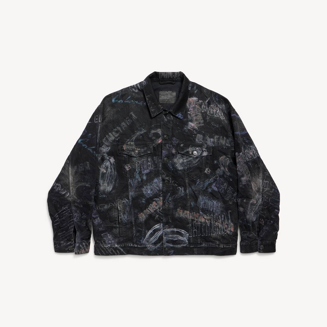 Chaqueta Oversized para Hombre en Negro Desvanecido