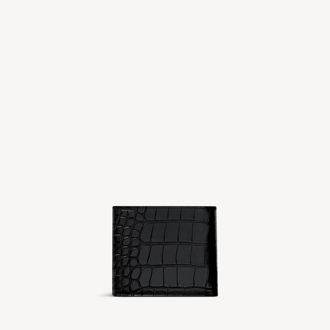 Billetera de Monedas Cuadrada Plegable para Hombre en Negro