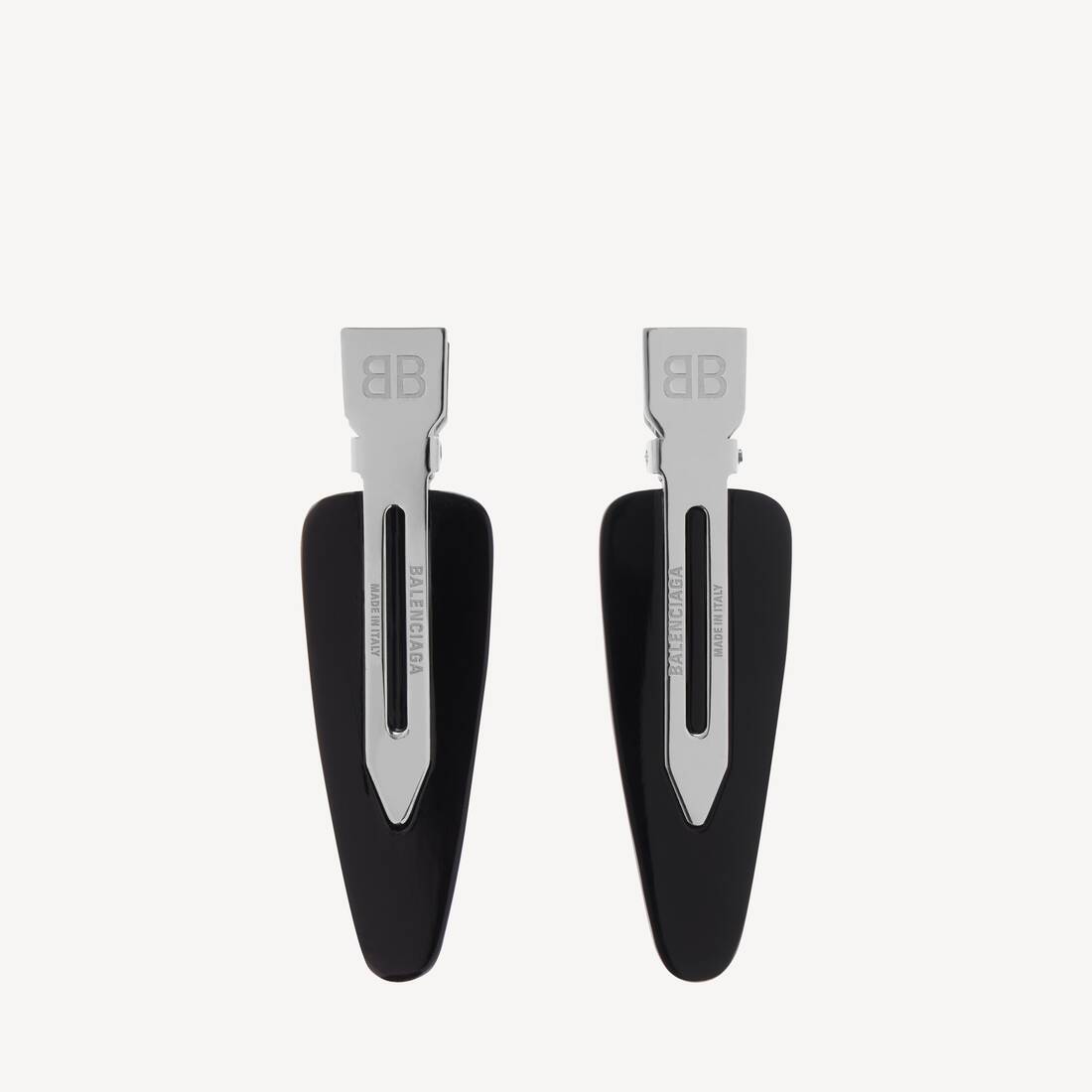 Conjunto de pinzas para salón para mujer 2 en plata/negro