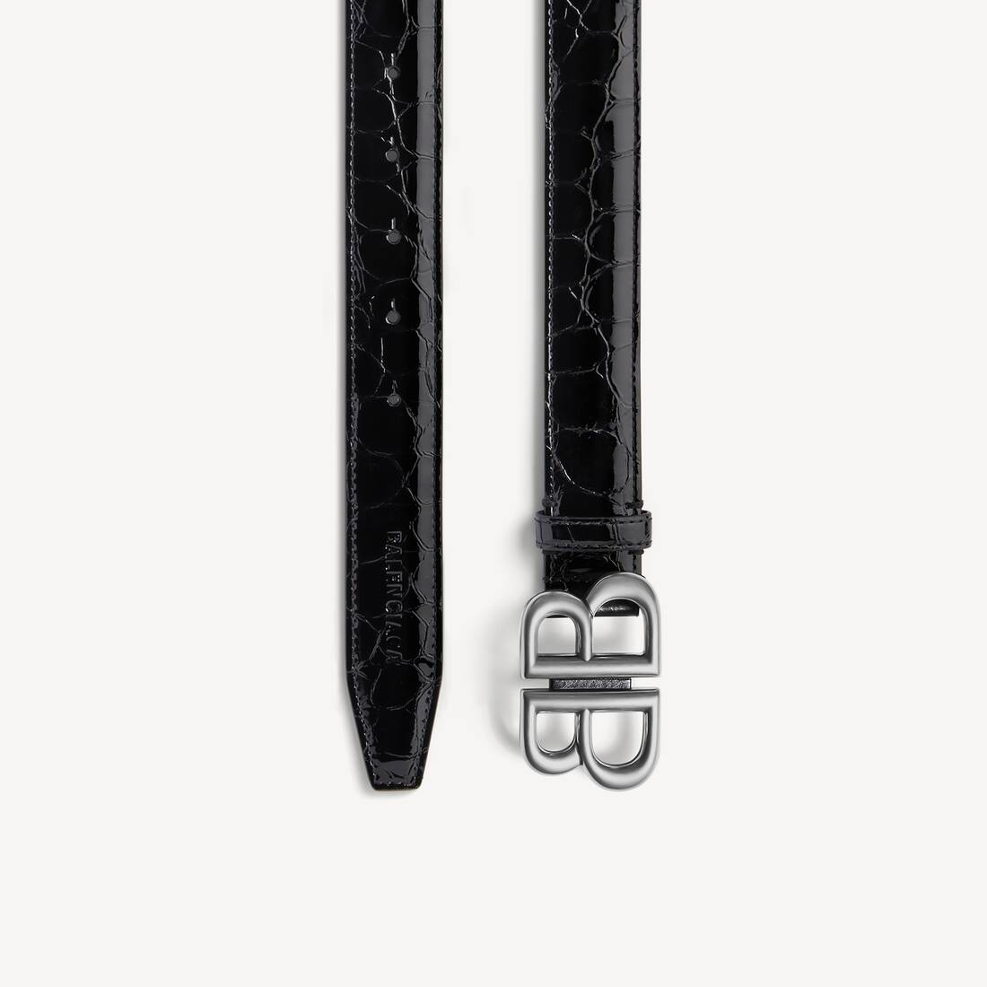 Cinturón de mujer Monaco con estampado de cocodrilo en negro