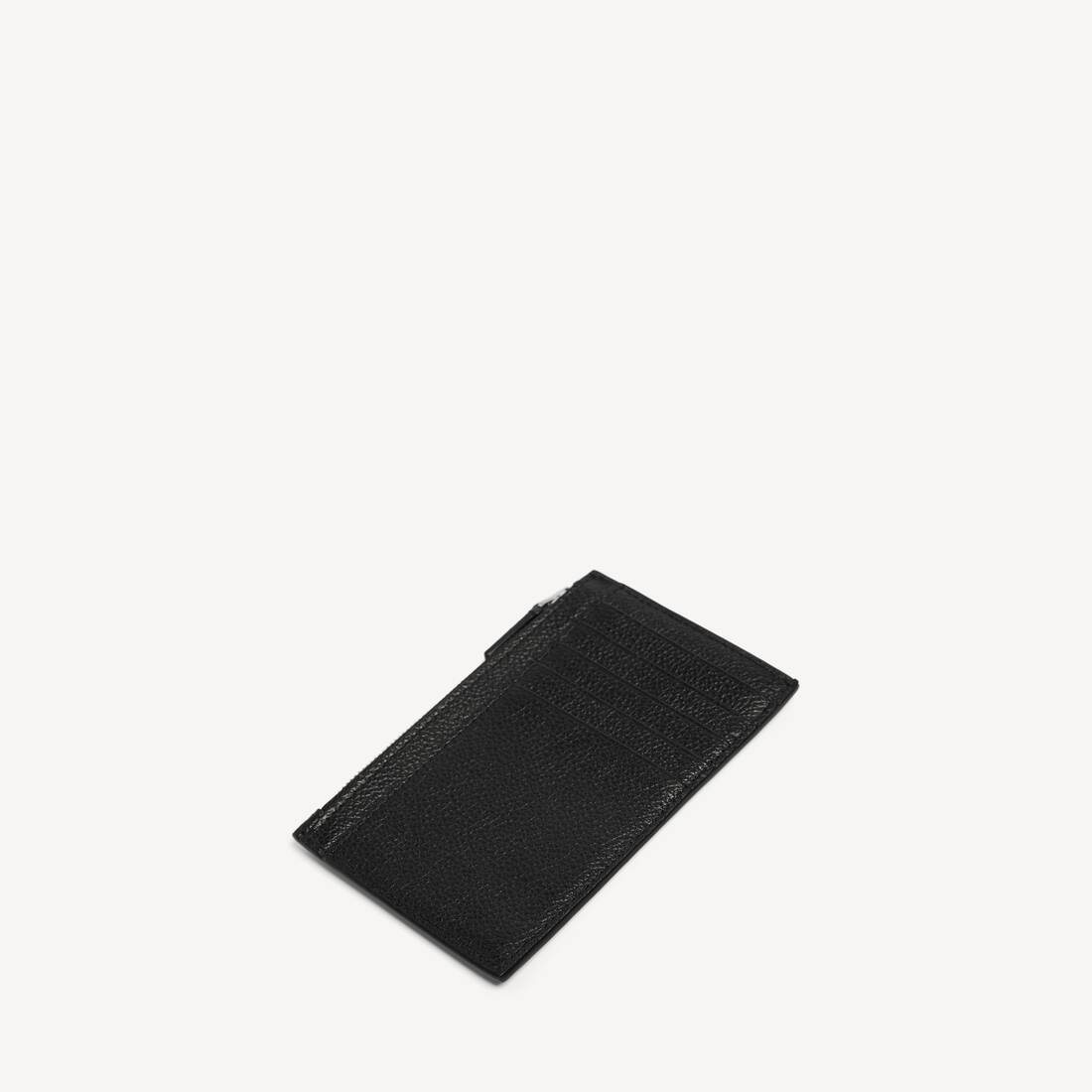 Portamonedas y Tarjetas para Hombre de Cuero de Ternera Gris en Negro