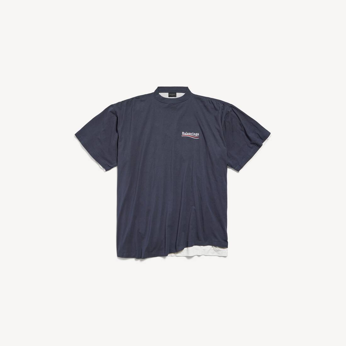 Camiseta doble para hombre de campaña política en azul marino/blanco/rojo